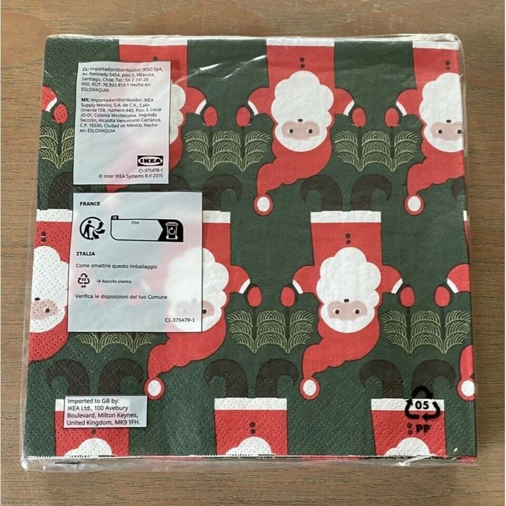 Ikea Vinterfint Paper Napkins Set of 30 Christmas Santa 605.811.28 Fast Ship